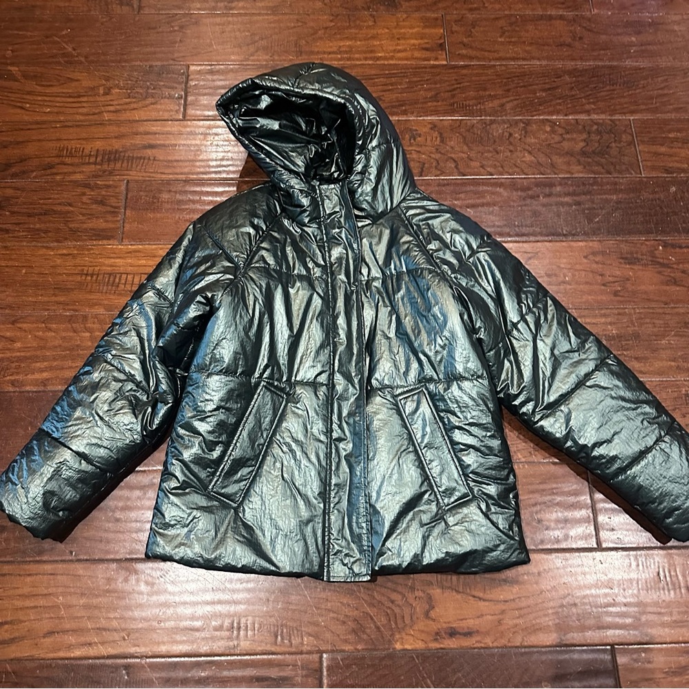 Vince Camuto‎ Dark Metallic Warm Cozy Puffer Jacket XS Whimsigoth Y2K